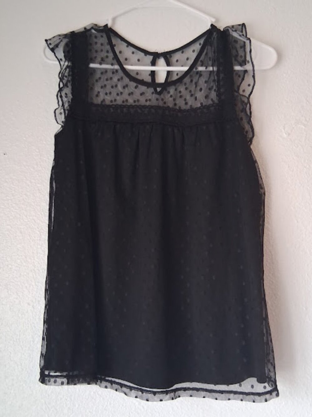 No Boundaries  size L juniors black sheer blouse